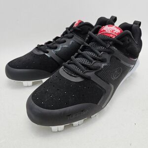 Rawlings Mens 13 Baseball Cleats Black Silver TuffTek Cool flow Spikes 155735